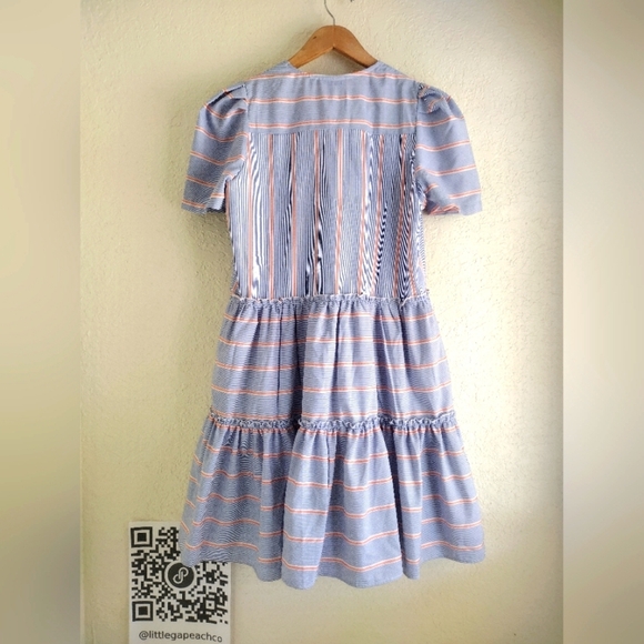 Davi & Dani Blue And Orange Tiered Babydoll Dress - Picture 7 of 7